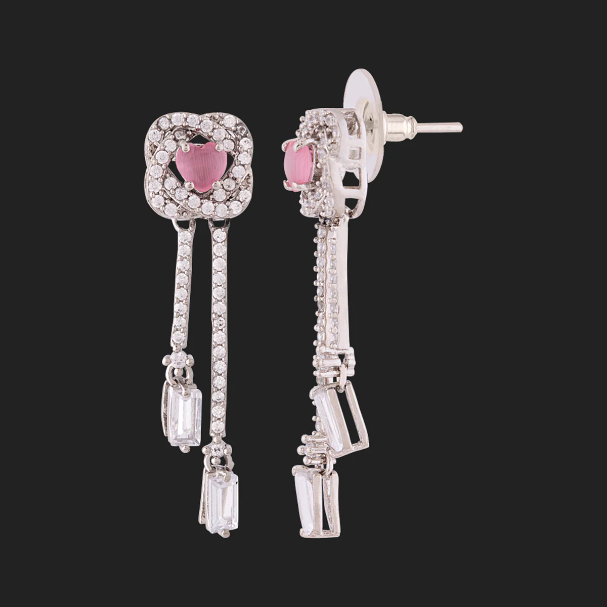 Love Knots Asymmetrical Tassels Drop Earrings - Image 4