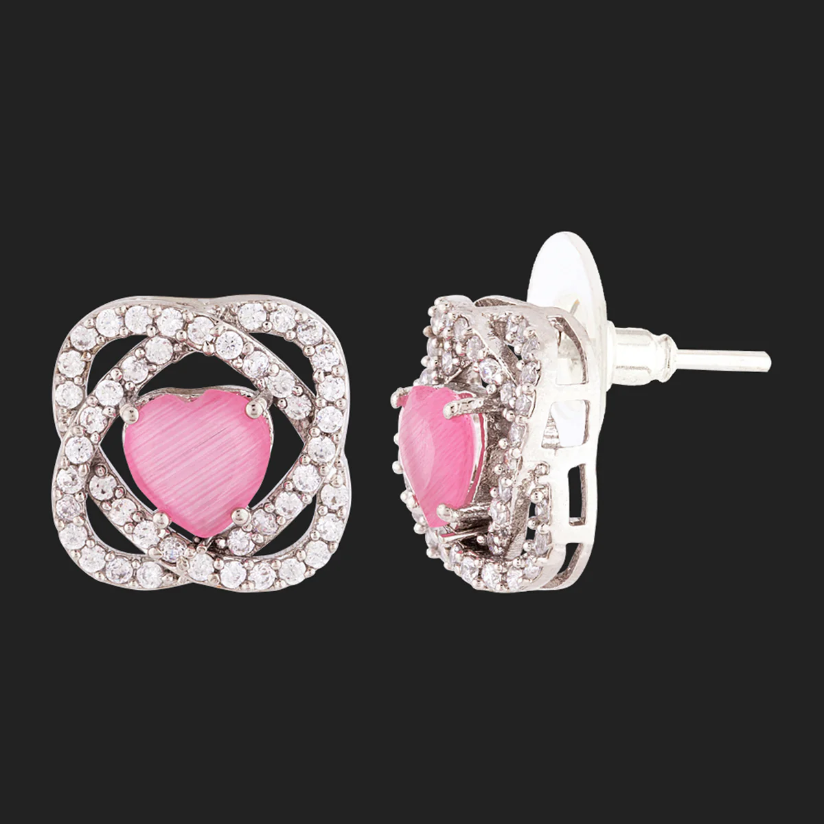 Love Knots CZ Gems Adorned Pendant Set - Image 5