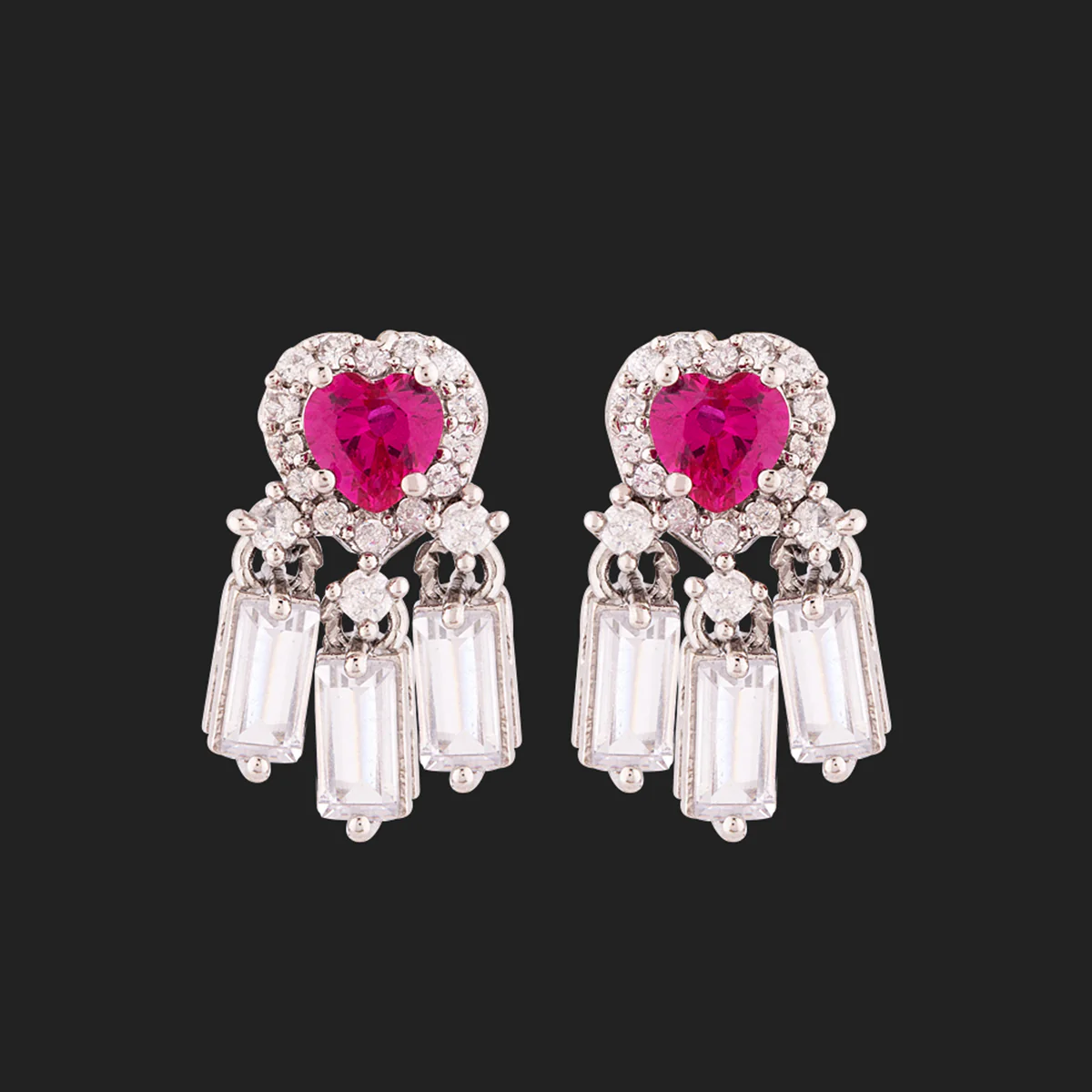 Love Knots CZ Gems Embellished Stud Earrings - Image 3