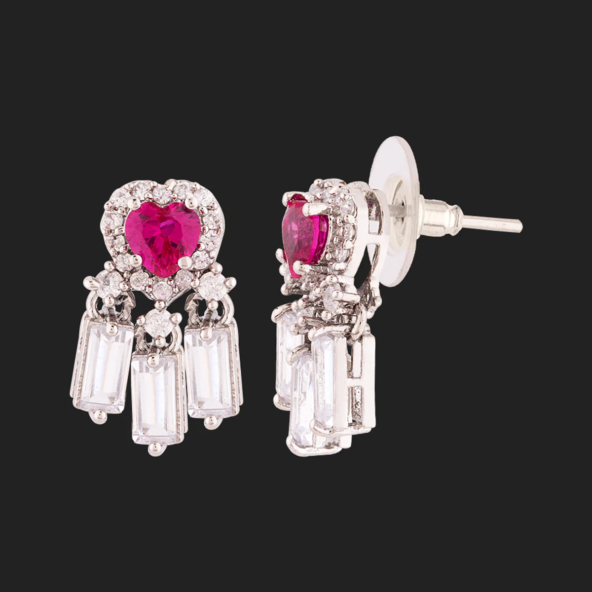 Love Knots CZ Gems Embellished Stud Earrings - Image 4