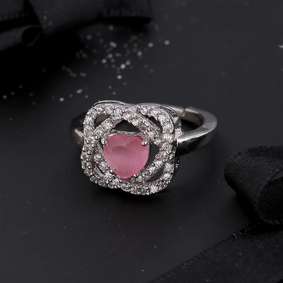 Love Knots Filigree Design Cocktail Ring