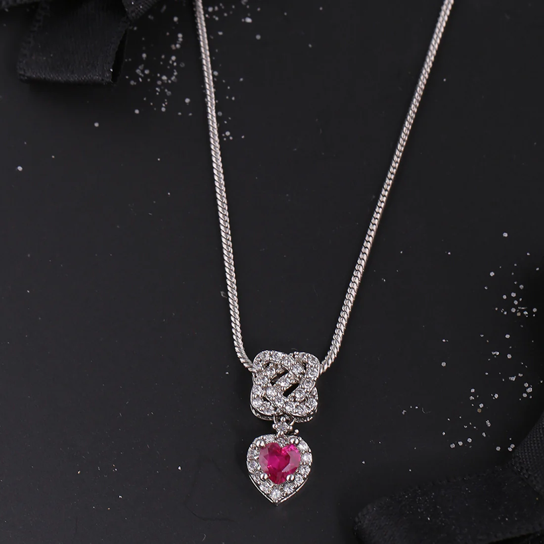 Love Knots Heart Drop Pendant