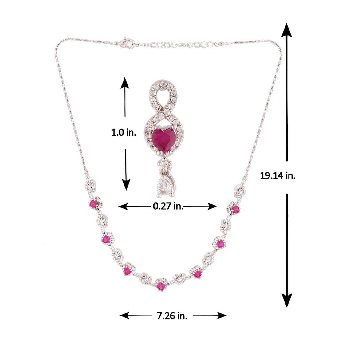 Love Knots Hearts Motifs Necklace Set - Image 6