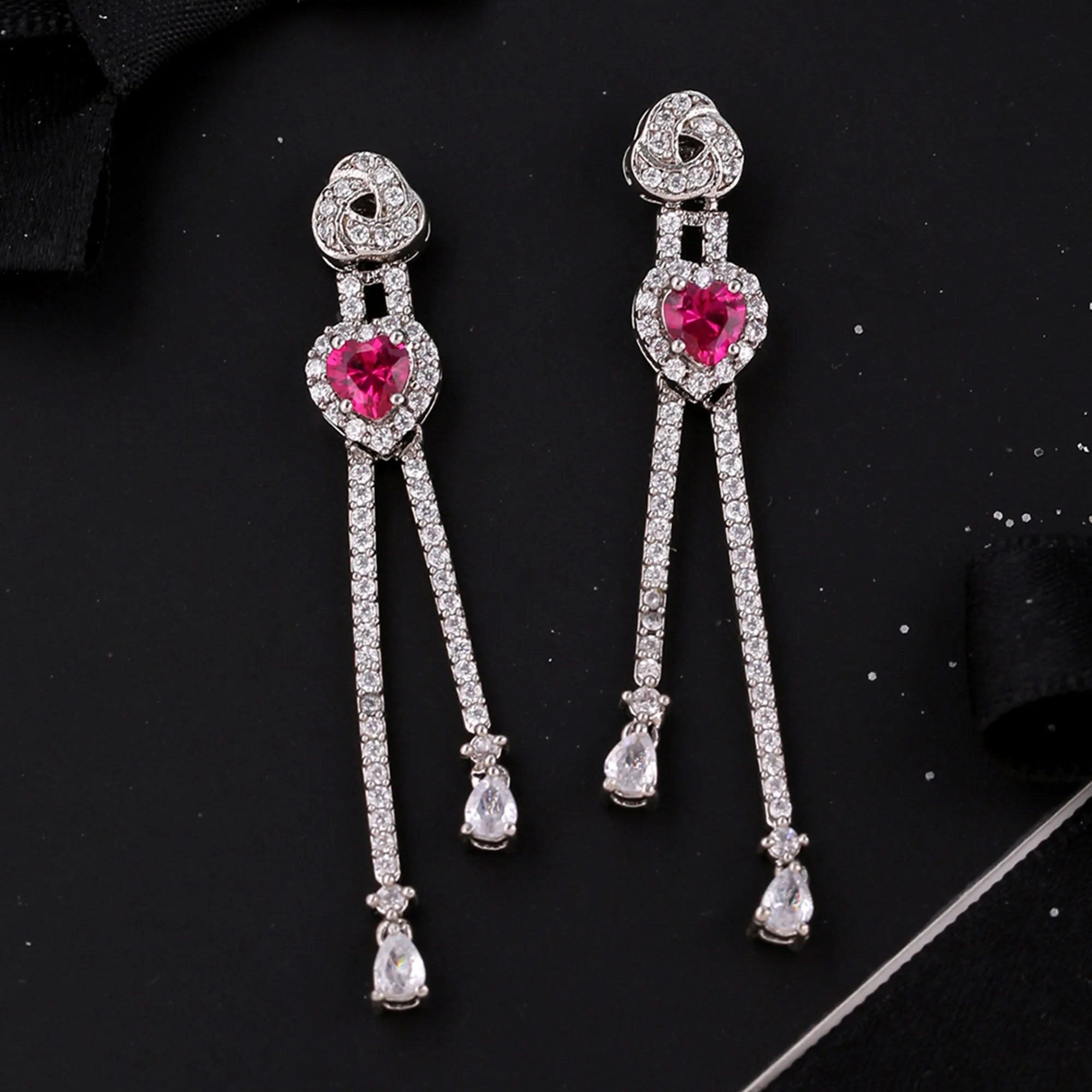 Love Knots Long Tassels Drop Earrings