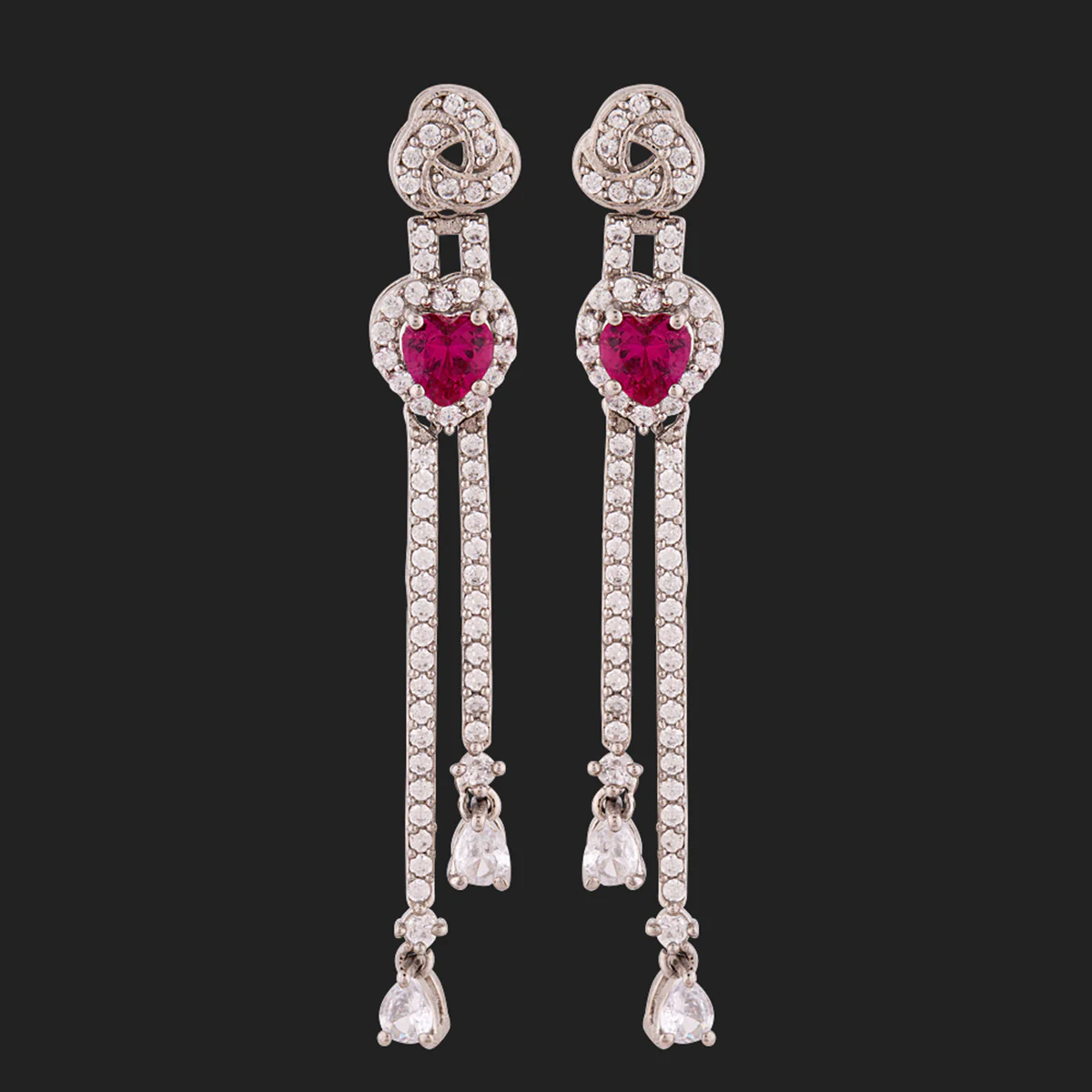 Love Knots Long Tassels Drop Earrings - Image 3