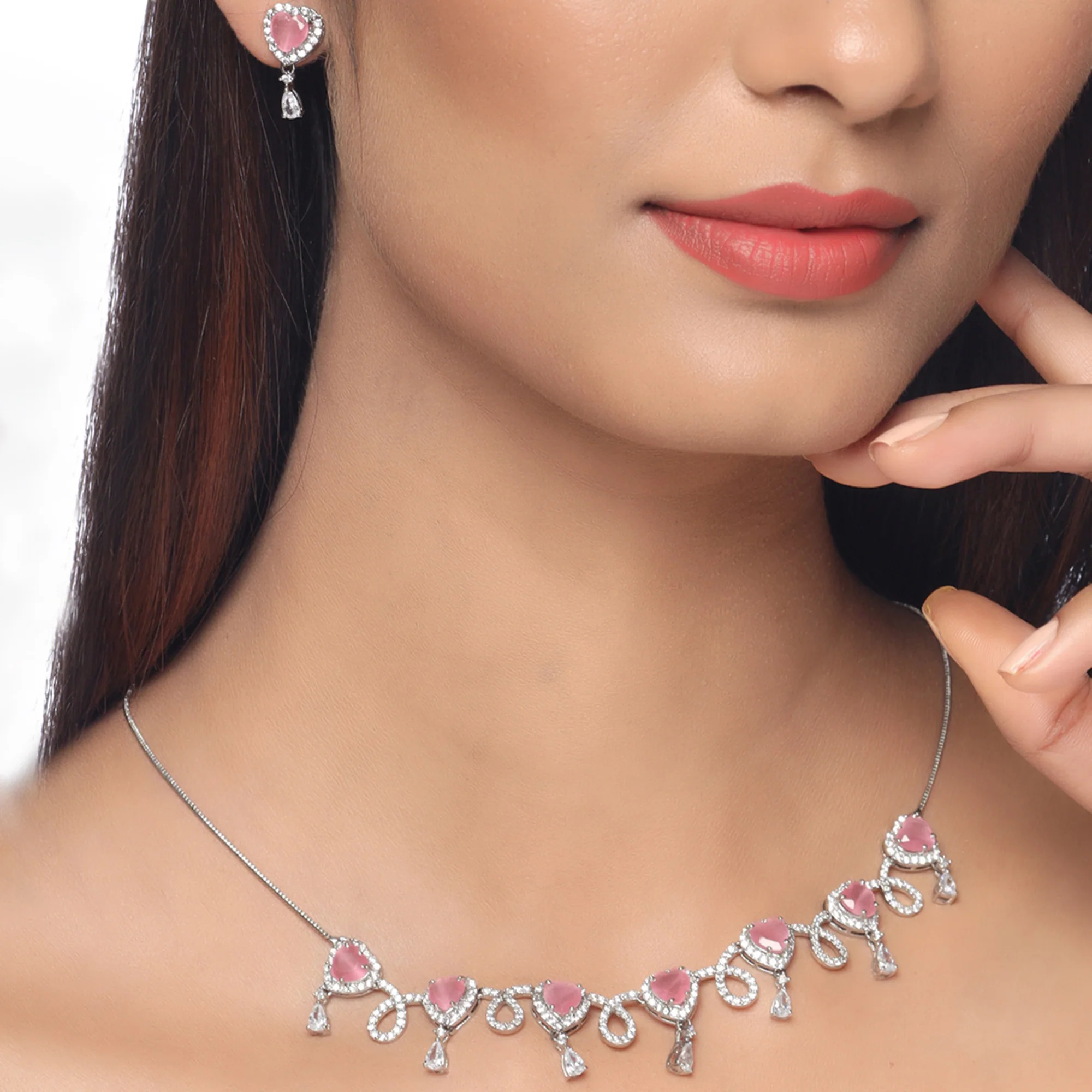 Love Knots Looping Hearts Necklace Set - Image 2