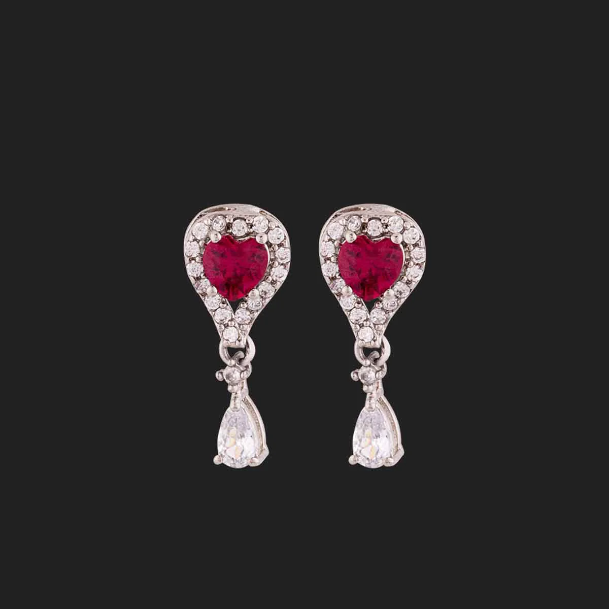Love Knots Teardrop Cut CZ Gems Earrings - Image 3