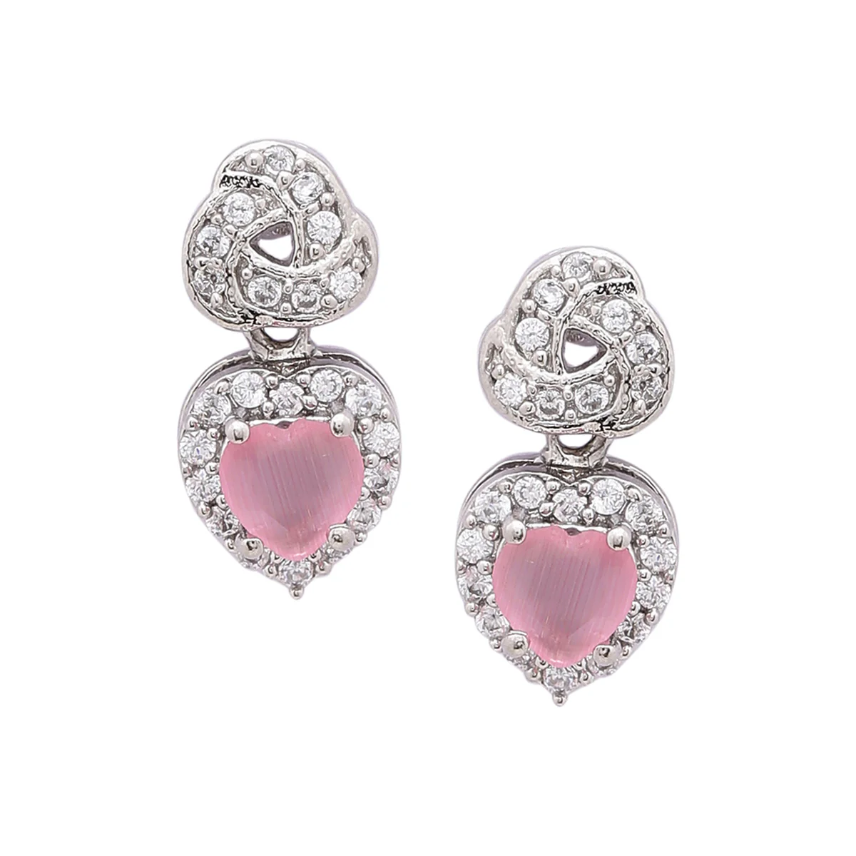 Love Knots Tiny Hearts Earrings - Image 3