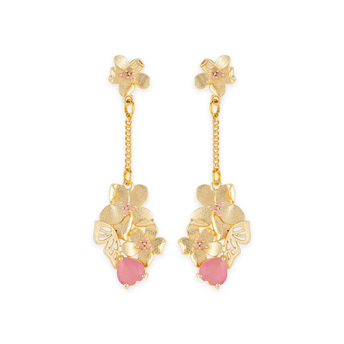 Love Paradise Floral Butterfly Drop Earrings - Image 3
