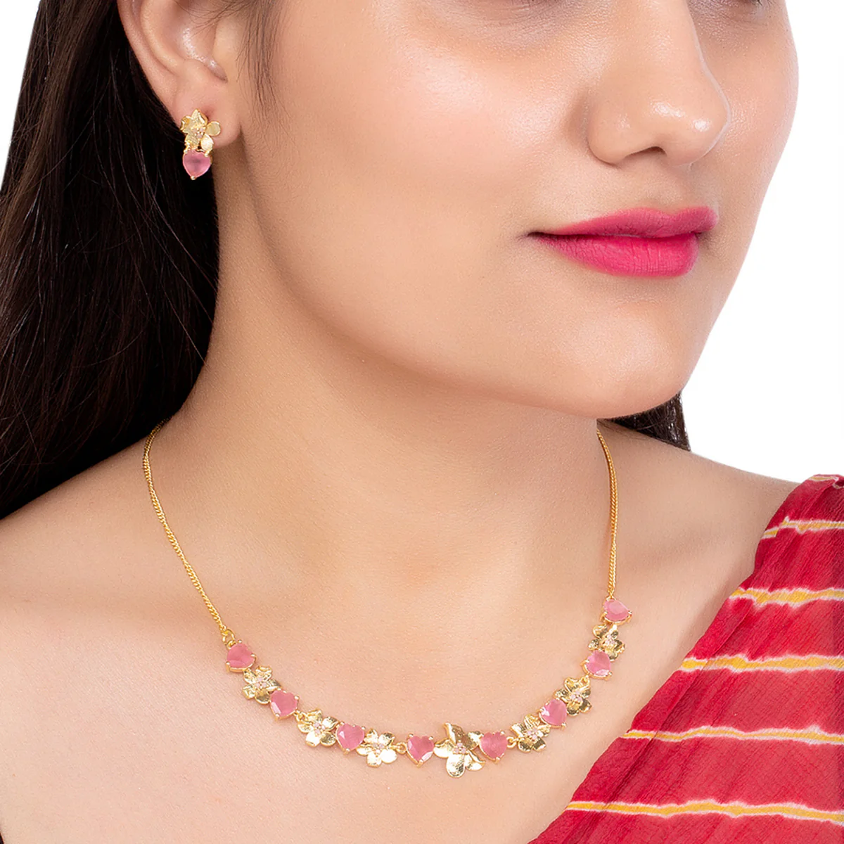 Love Paradise Floral Gem Necklace Set - Image 2