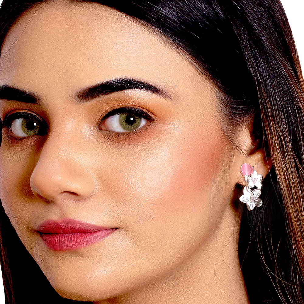 Love Paradise Floral Heart Earrings - Image 2