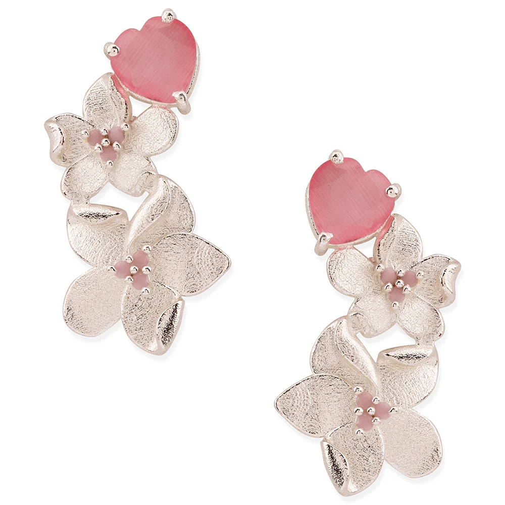 Love Paradise Floral Heart Earrings - Image 3