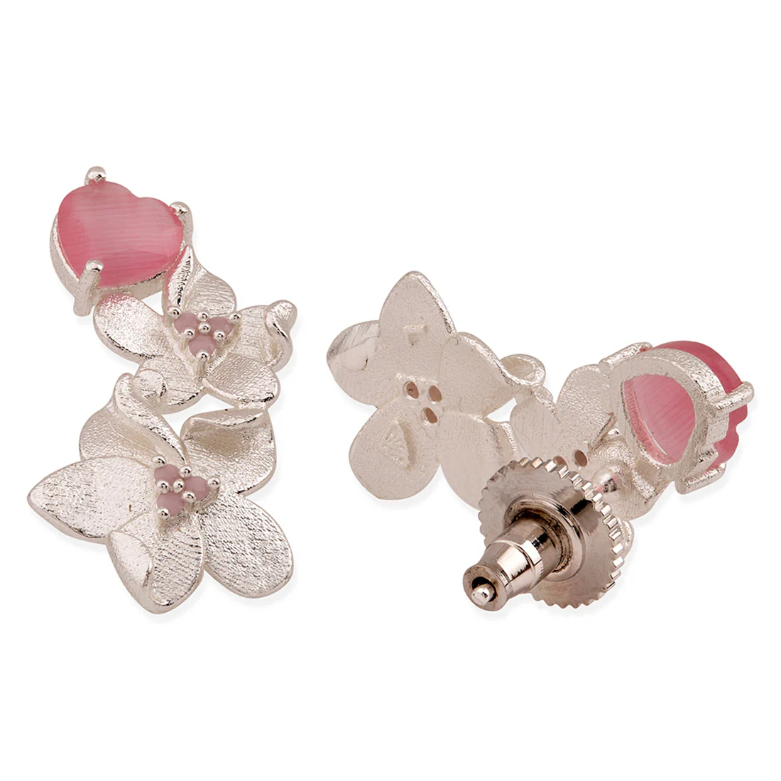 Love Paradise Floral Heart Earrings - Image 4