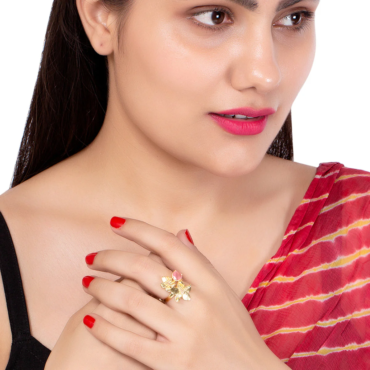 Love Paradise Flower Studded Ring - Image 2