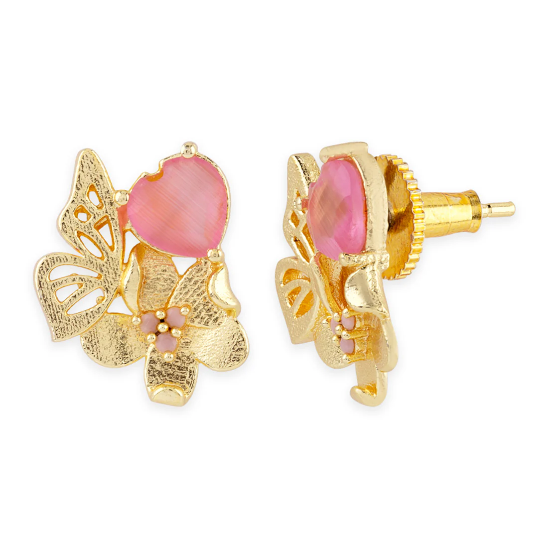 Love Paradise Pink Gem Butterfly Studs - Image 4