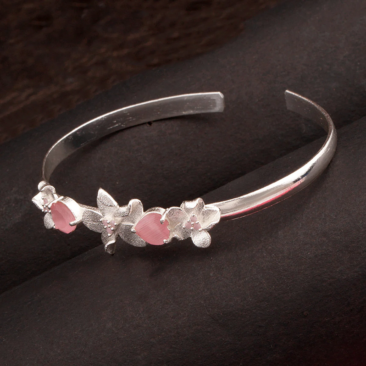 Love Paradise Pink Stone Floral Bracelet