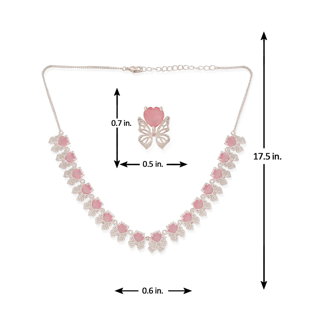Love Paradise Silver Plated Butterfly Necklace Set - Image 7