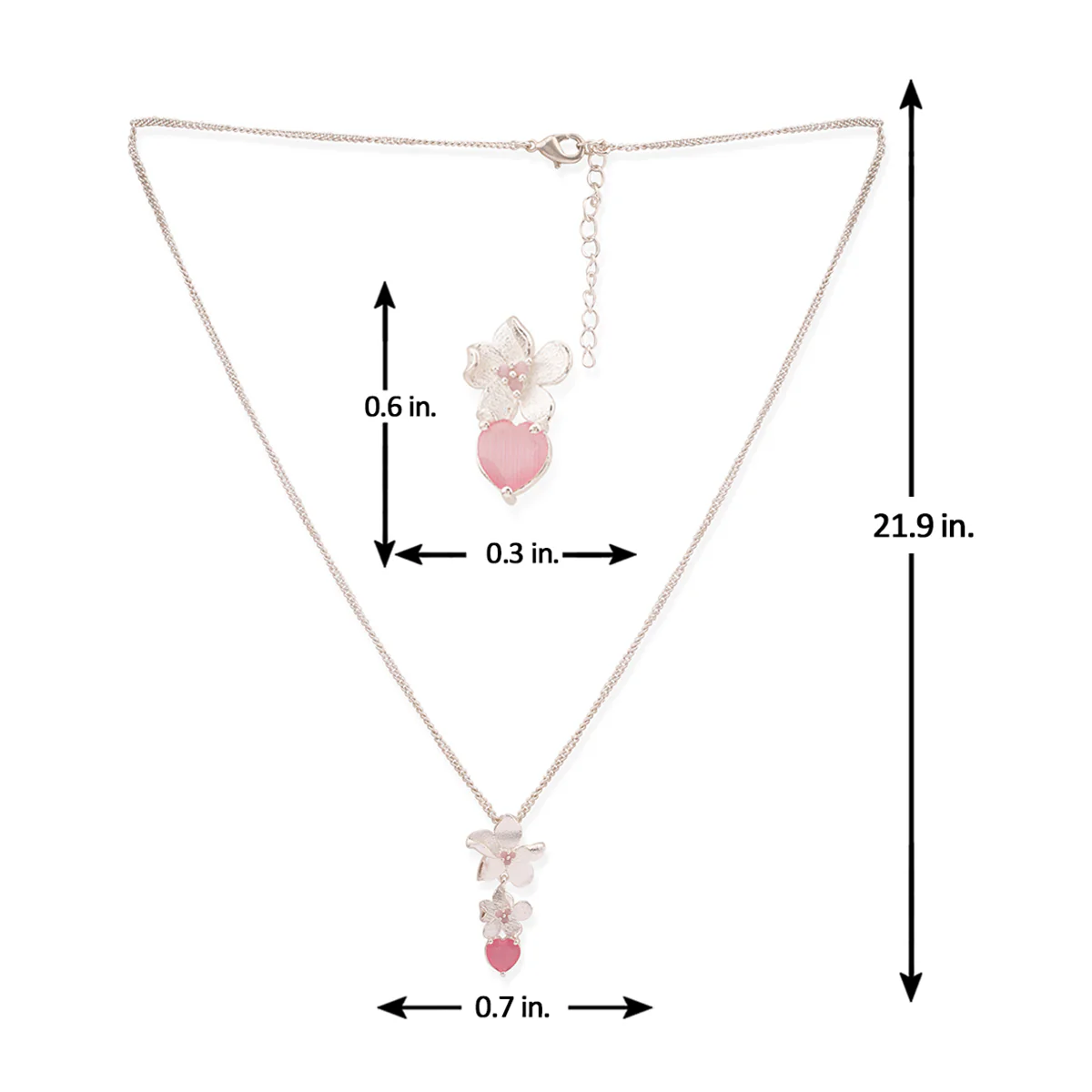 Love Paradise Silver Plated Floral Pendant Set - Image 7
