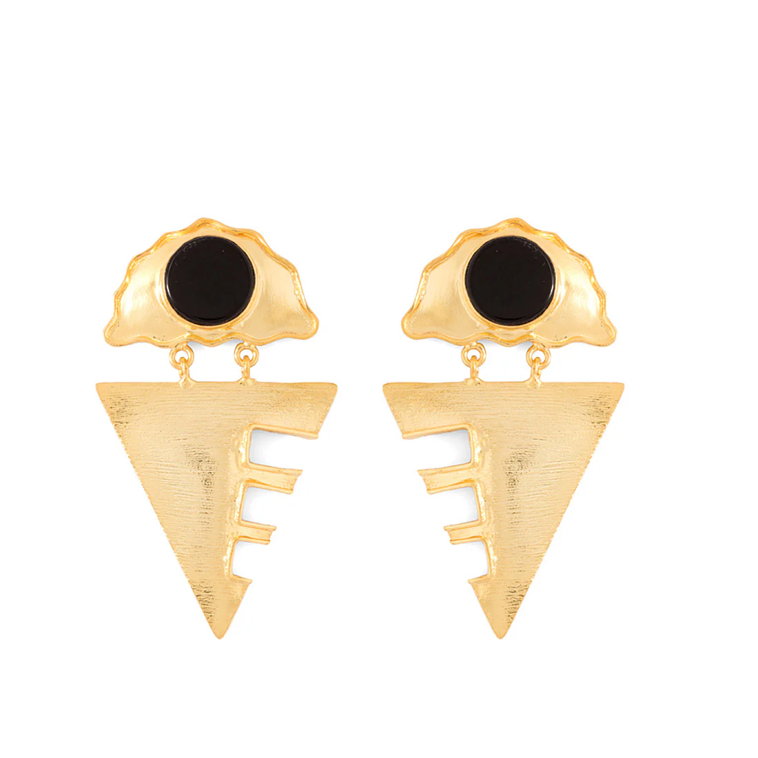 Luminous Gold Toned Pair Of Earrings - Image 3