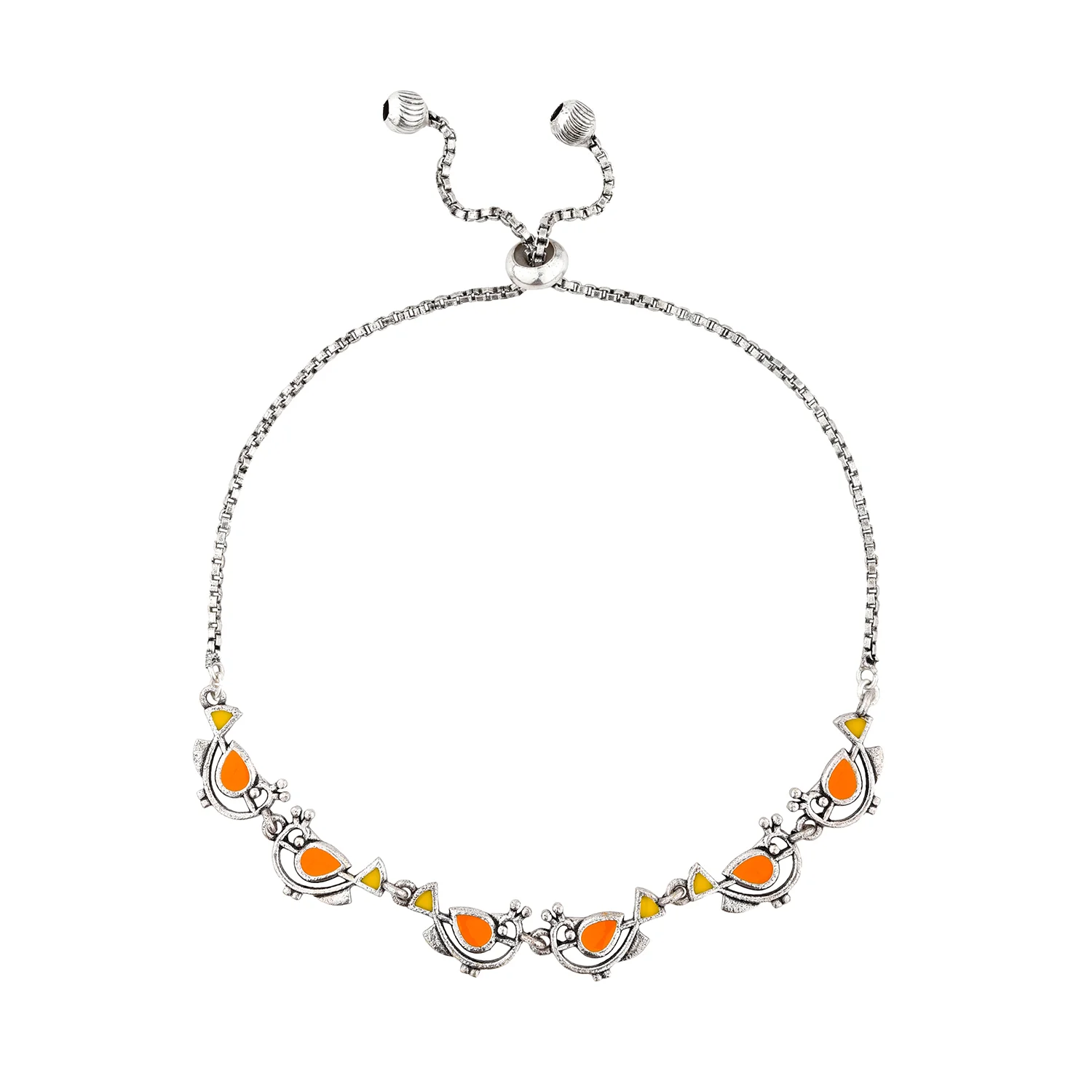 Madhubani Vihang Vibes Oxidised Enamel Bracelet - Image 3