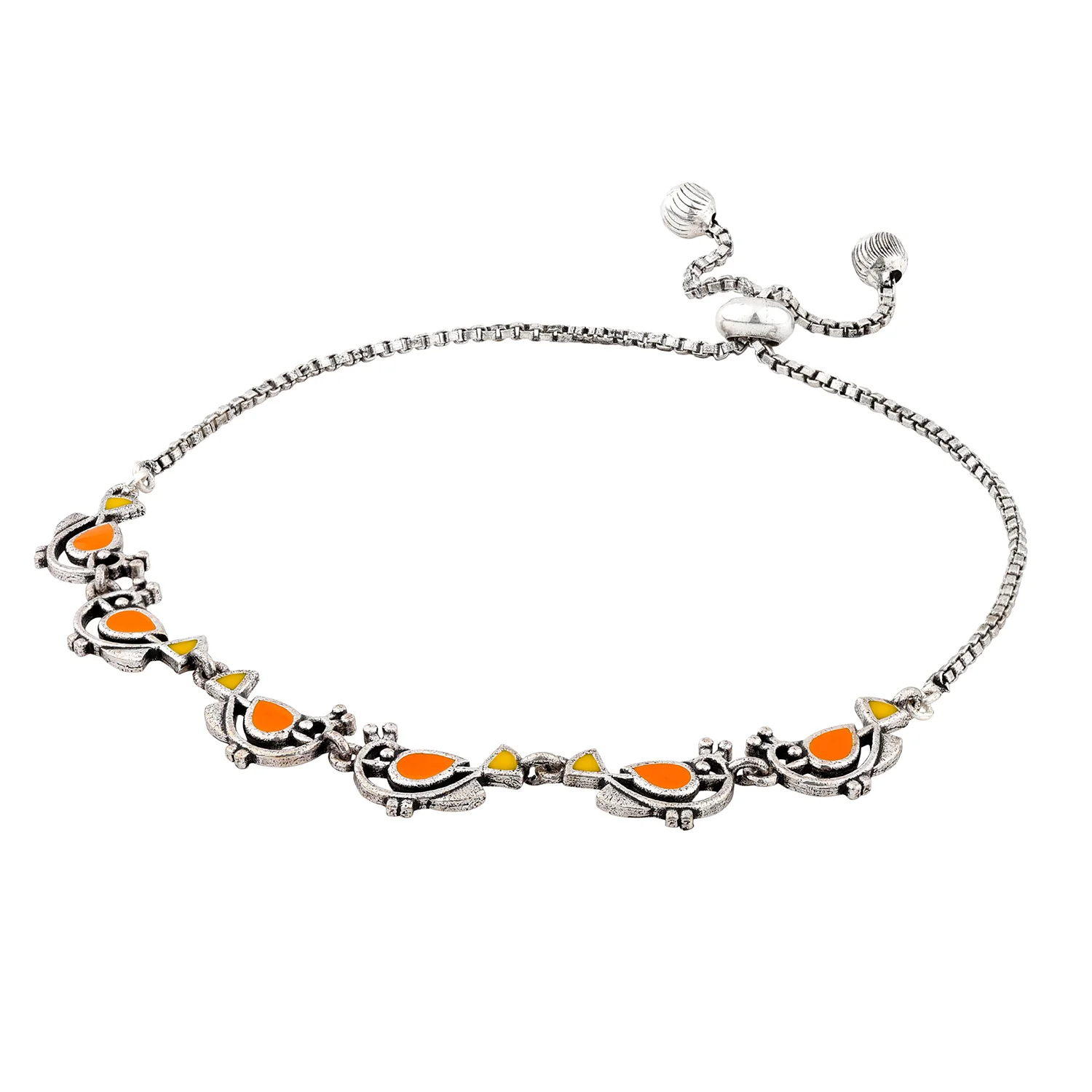 Madhubani Vihang Vibes Oxidised Enamel Bracelet - Image 4