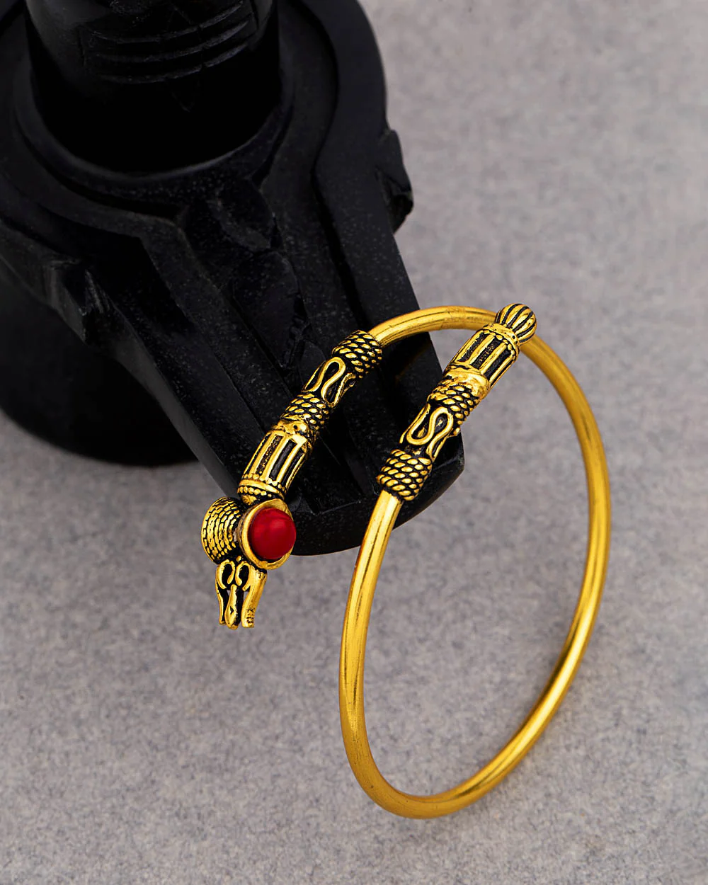 Mahadev Extension Oxidized Gold Plated OM Bracelet