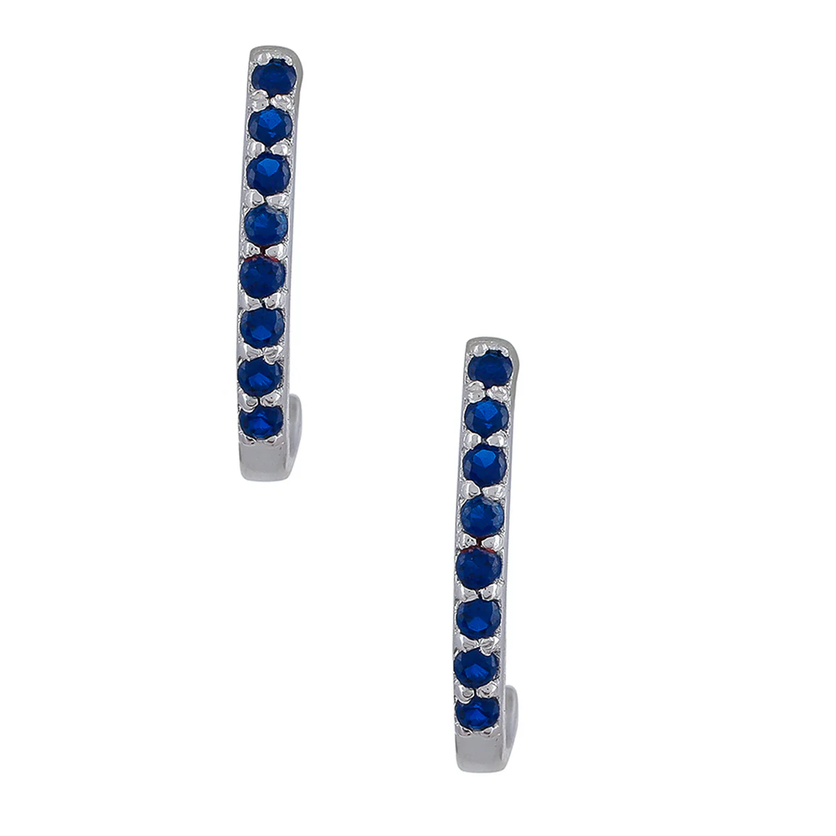 Majestic Blue 925 Sterling Silver Hoop Earring - Image 3