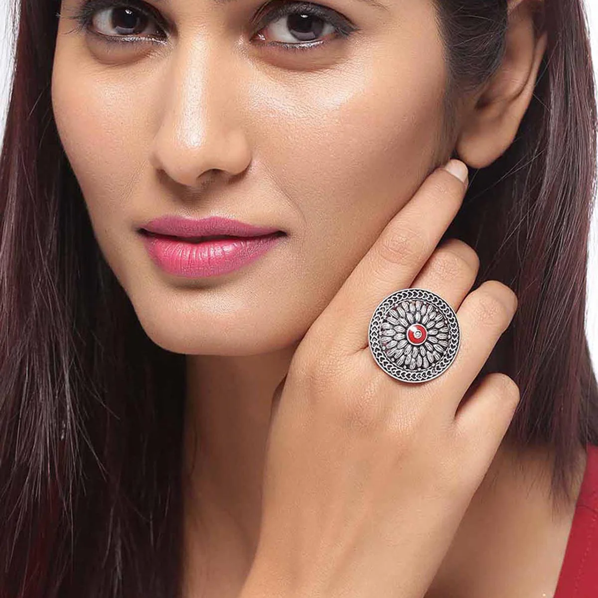 Mandala Blooming Flower Ring - Image 2