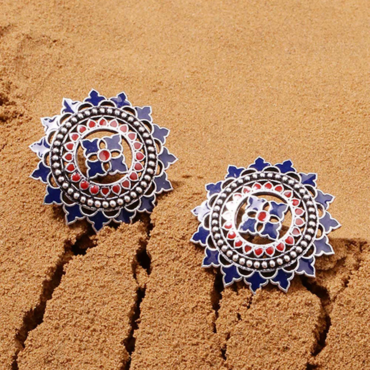 Mandala Enamel Embellished Earrings