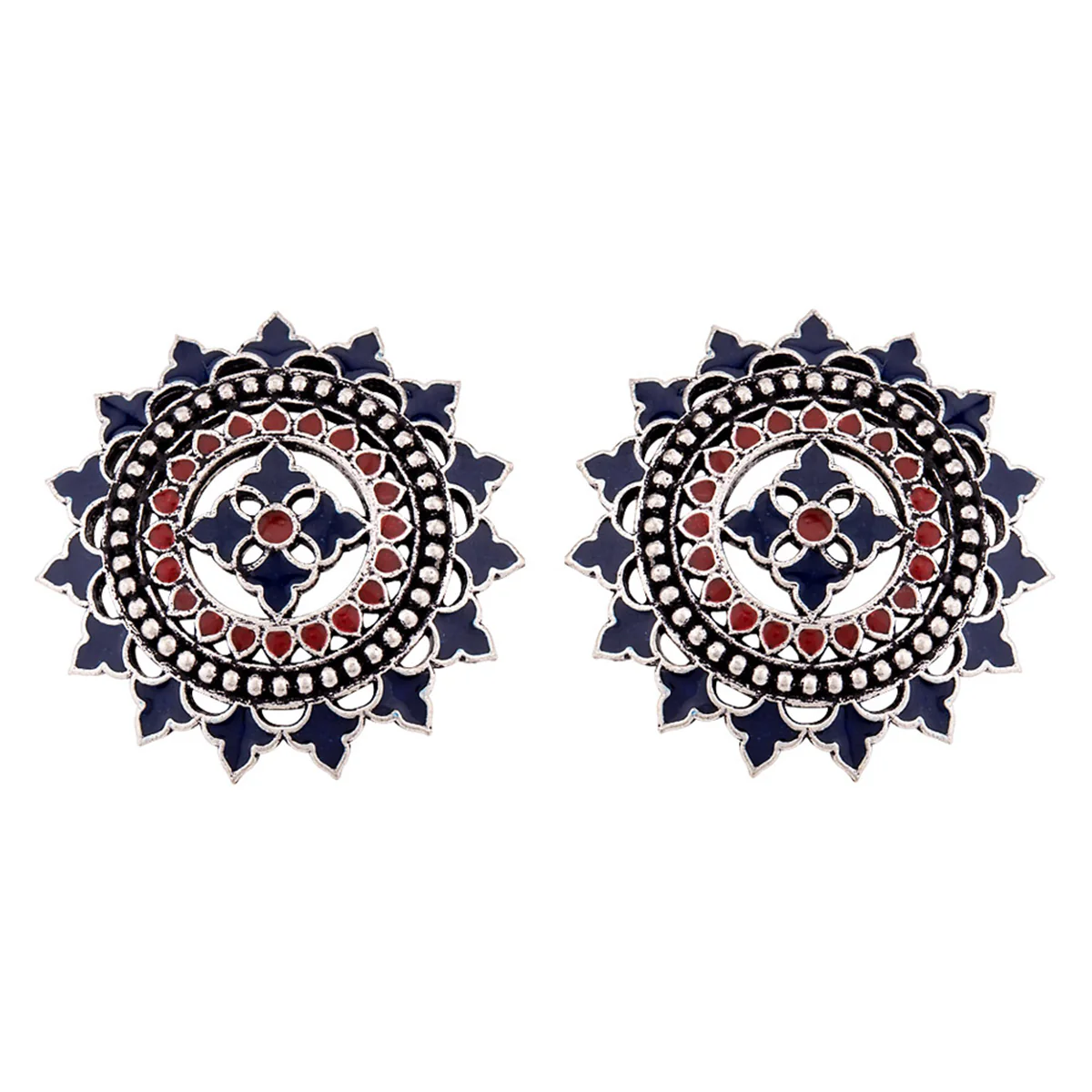 Mandala Enamel Embellished Earrings - Image 3