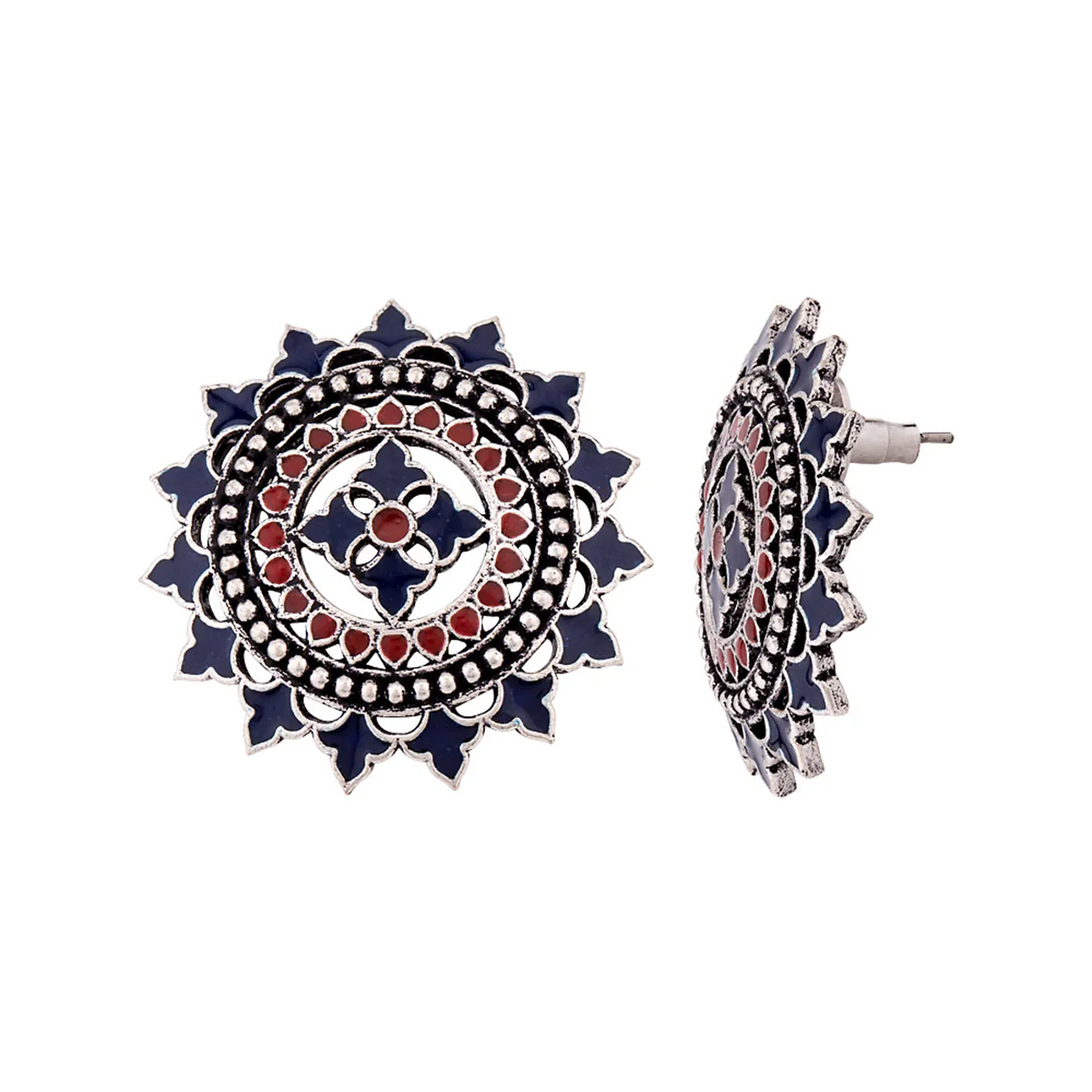 Mandala Enamel Embellished Earrings - Image 4