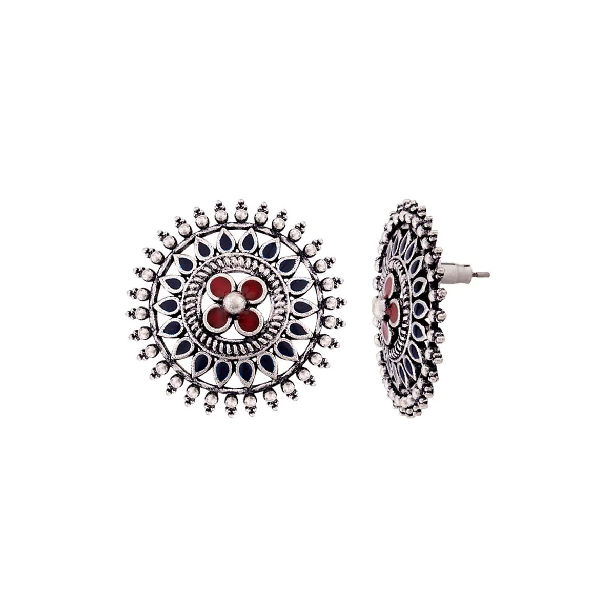 Mandala Floral Stud Earrings - Image 4