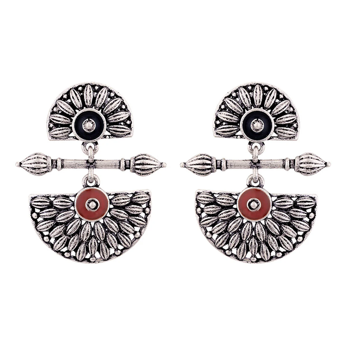 Mandala Lightly Embellished Drop Earrings - Image 3