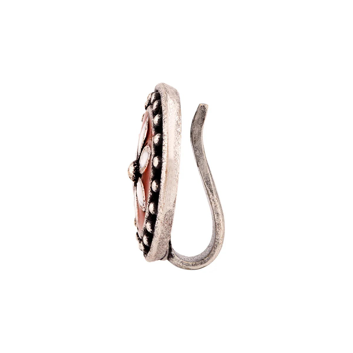 Mandana Floral Motif Embossed Nose Ring - Image 3