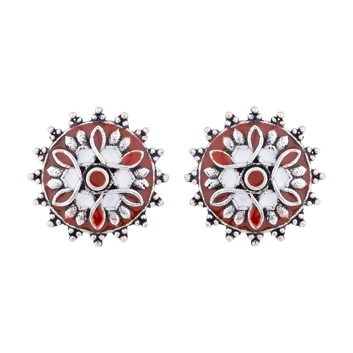 Mandana Rangoli Inspired Stud Earrings - Image 3