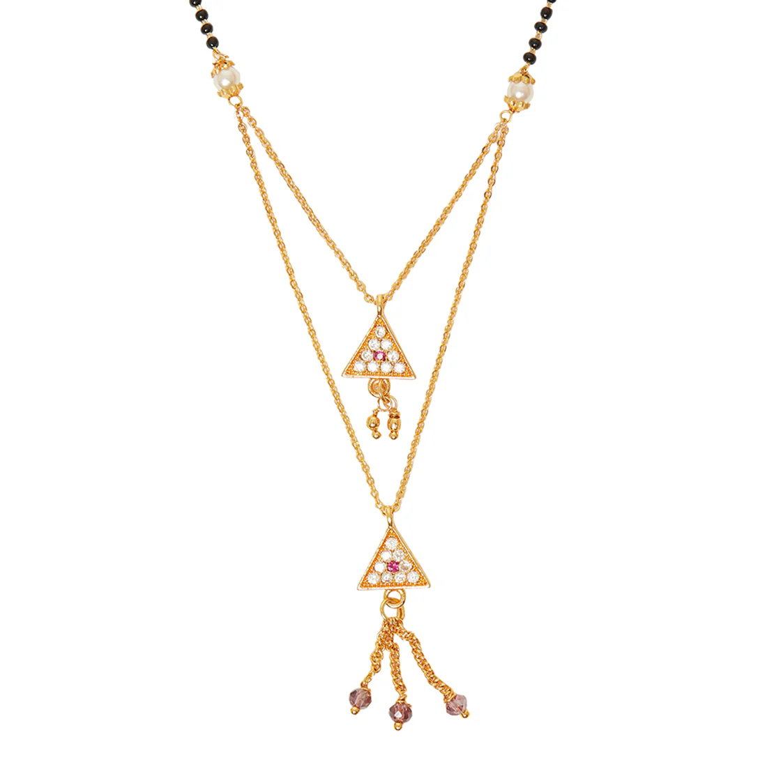 Mangalsutra Graced With CZ In Cut-out Design - Image 4