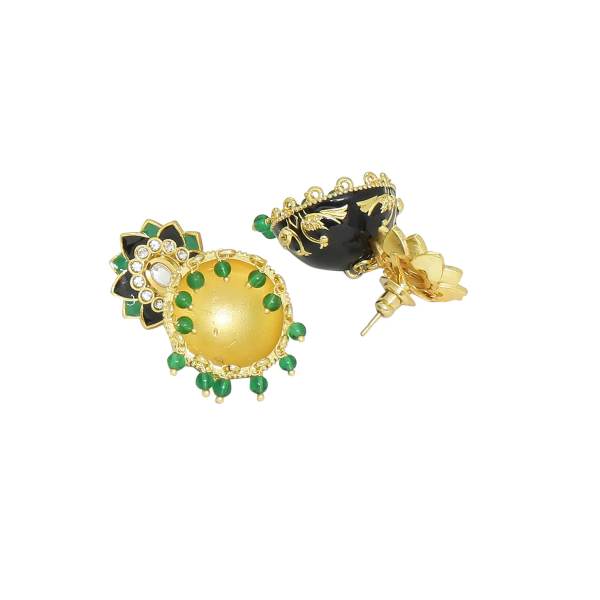 Manmayi Enameled Jhumka Drop Earrings - Image 4