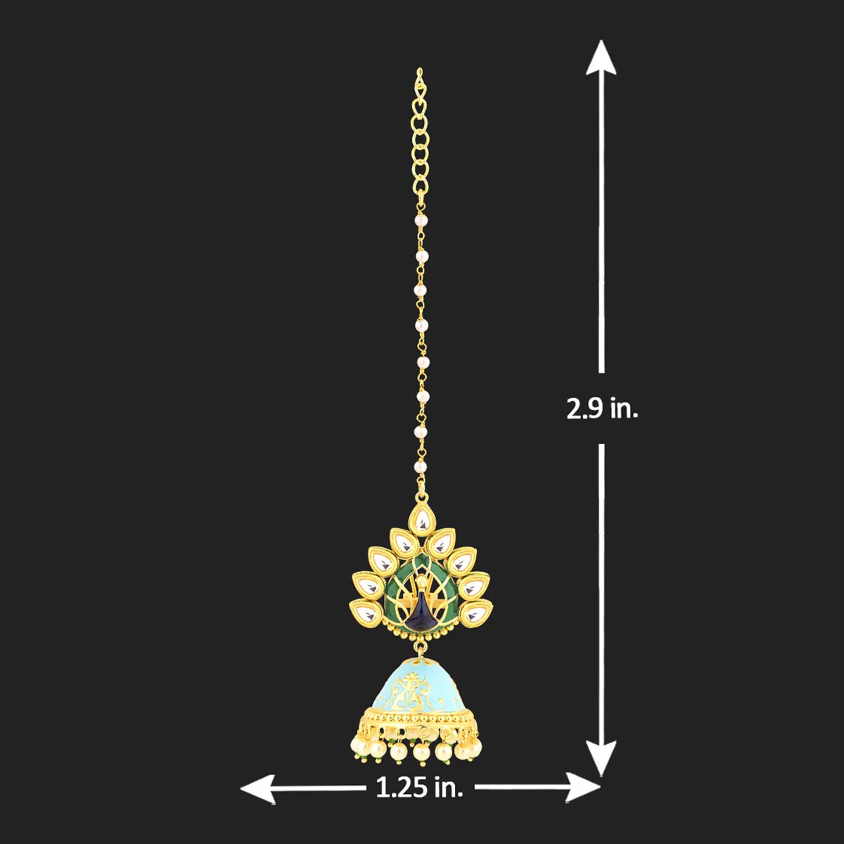 Manmayi Enameled Peacock Motif Earrings - Image 5