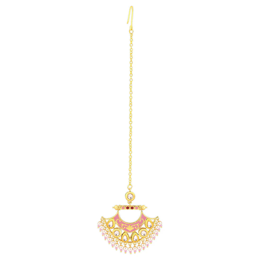 Manmayi Faux Pearls Maang Tika - Image 4