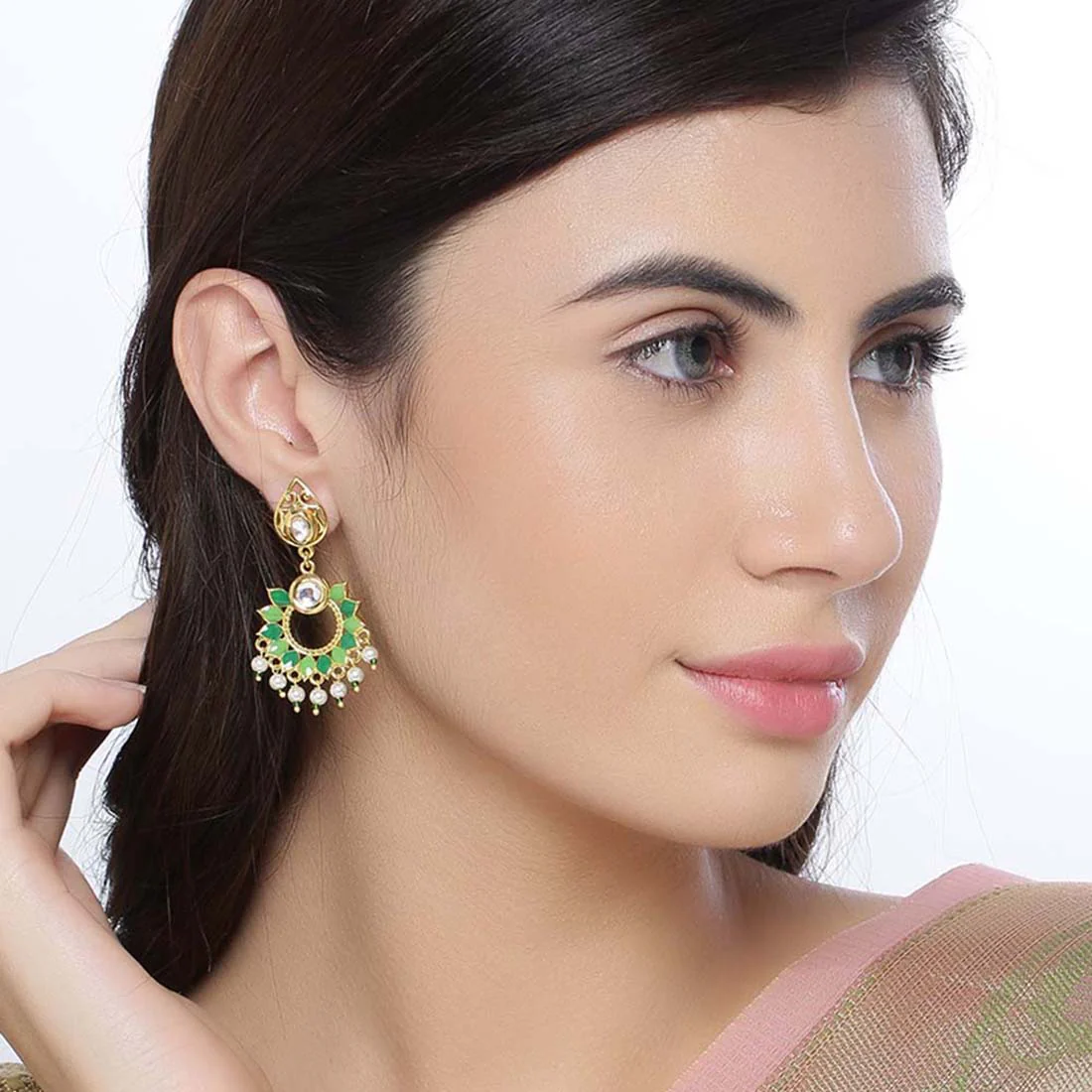 Manmayi Floral Drop Earrings - Image 2
