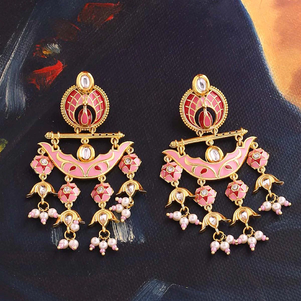 Manmayi Layered Tassel Drop Earrings