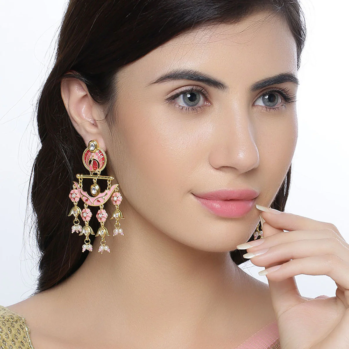 Manmayi Layered Tassel Drop Earrings - Image 2