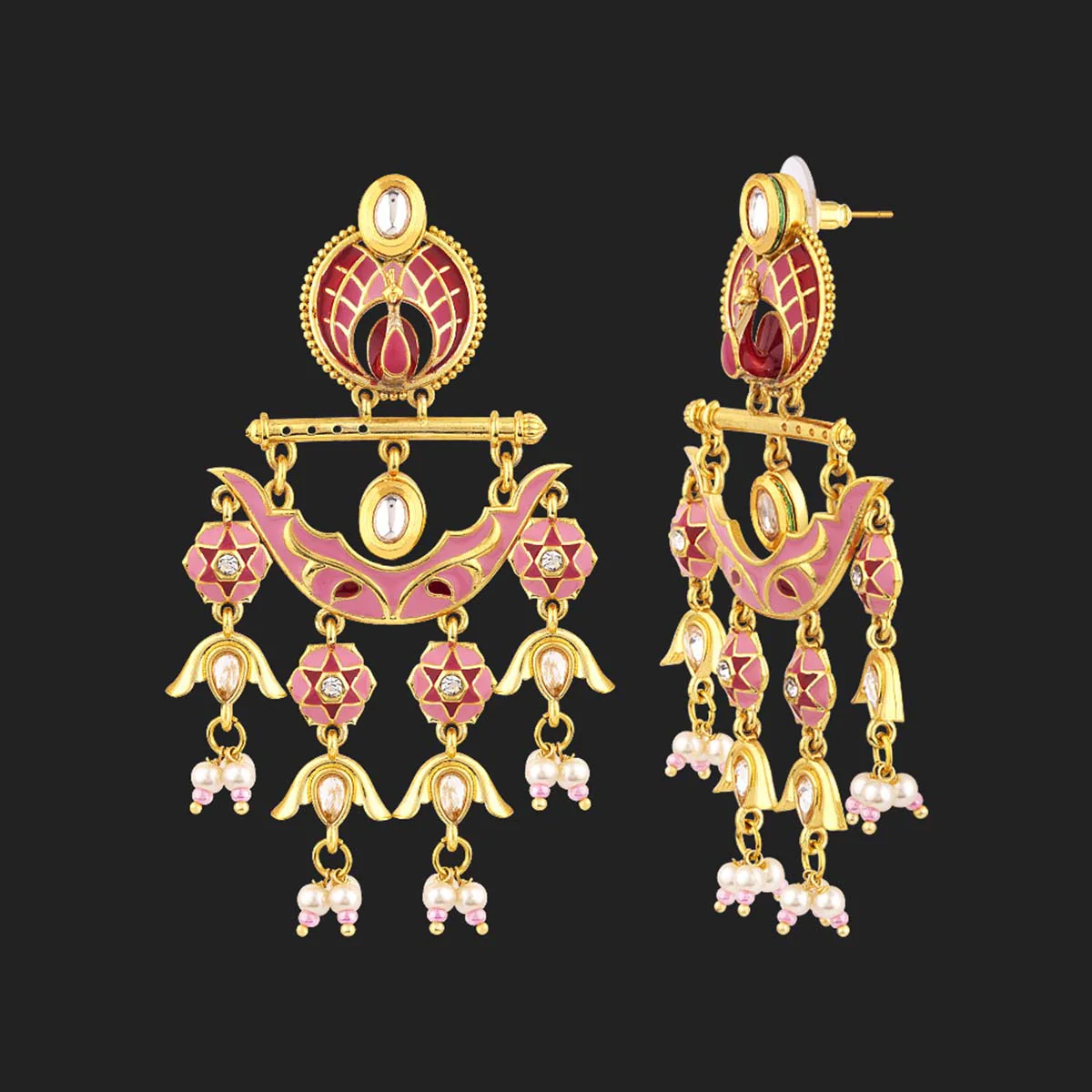 Manmayi Layered Tassel Drop Earrings - Image 4