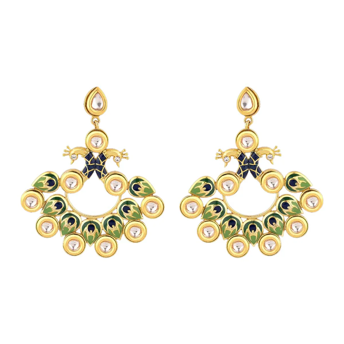 Manmayi Peacock Feathers Earrings - Image 3