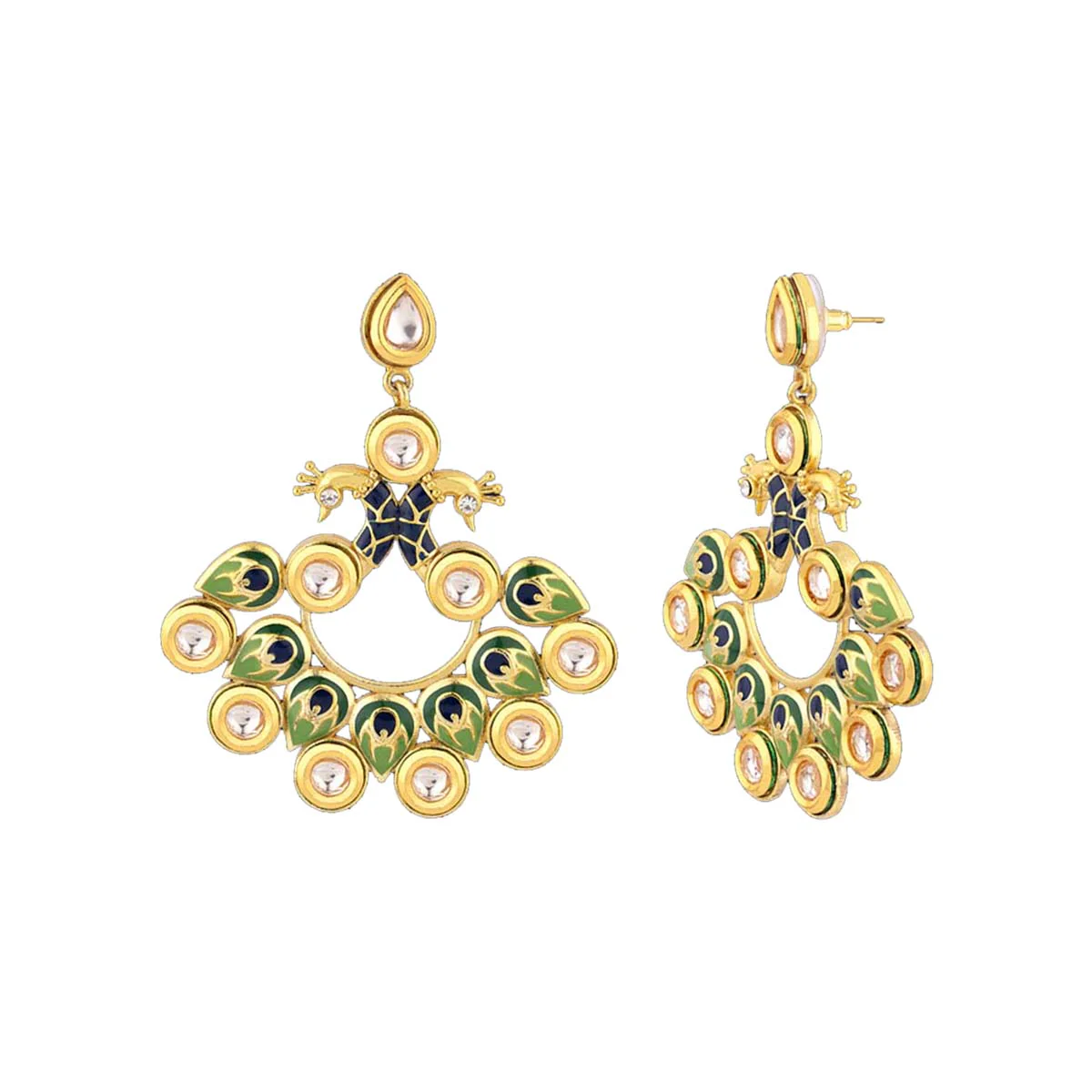 Manmayi Peacock Feathers Earrings - Image 4