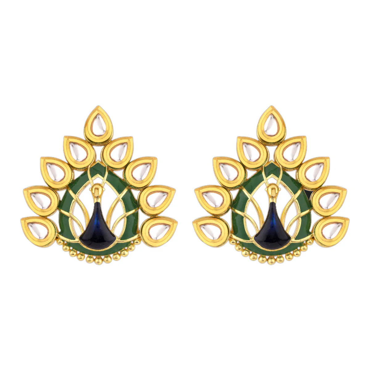 Manmayi Peacock Stud Earrings - Image 3