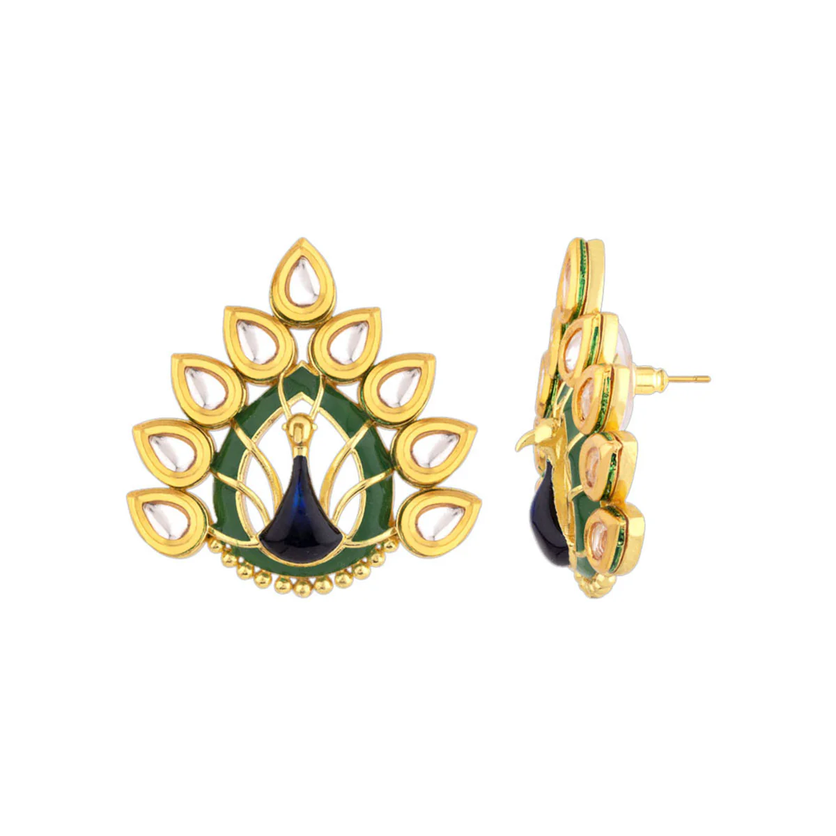 Manmayi Peacock Stud Earrings - Image 4