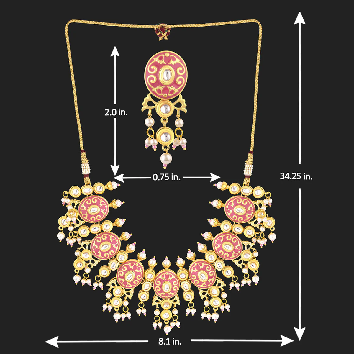 Manmayi Pearl Bunches Necklace Set - Image 6