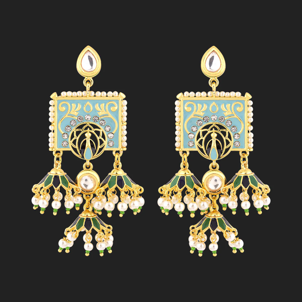 Manmayi Pearl Drop Jhumka Earrings - Image 3