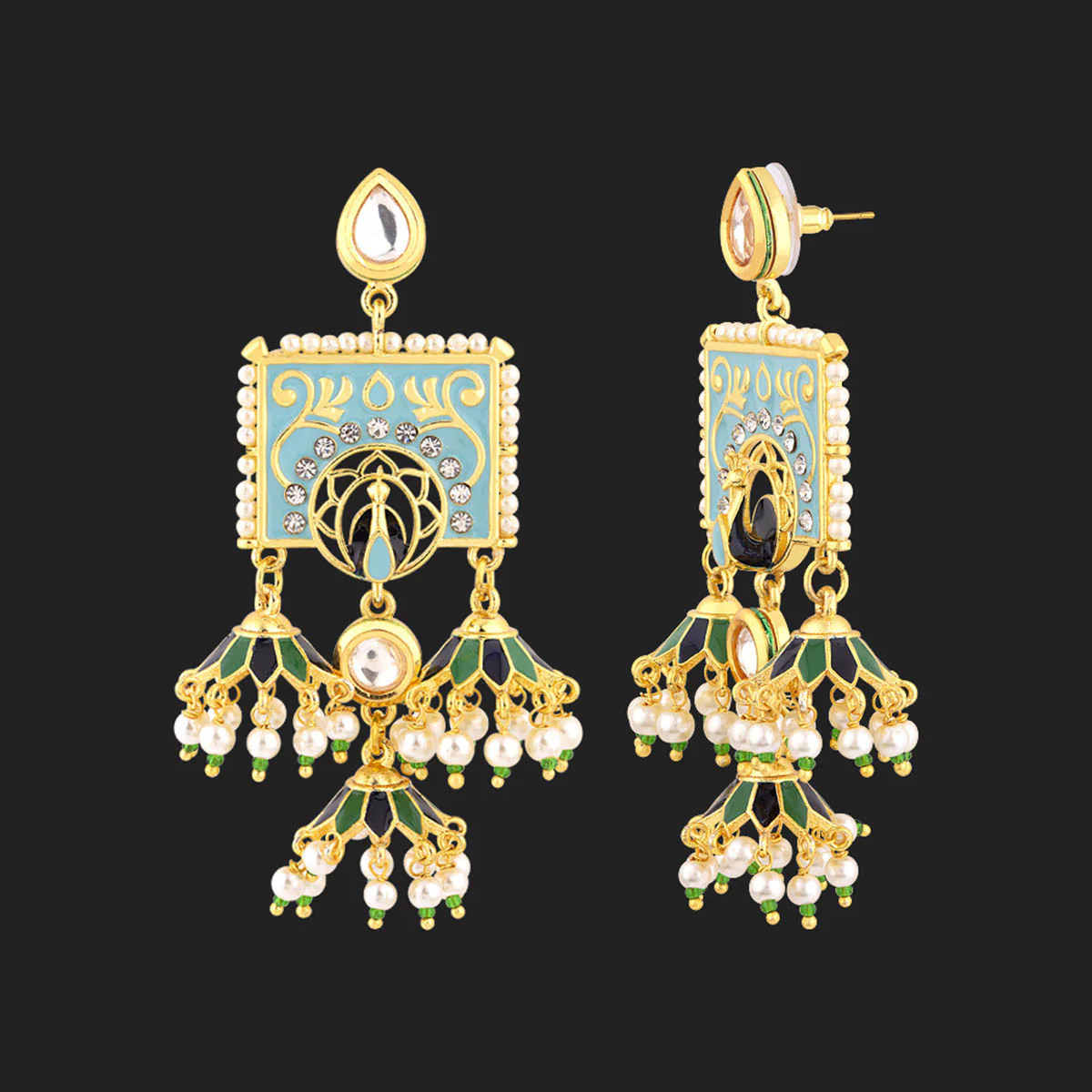 Manmayi Pearl Drop Jhumka Earrings - Image 4
